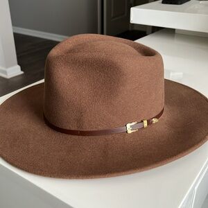 Stetson Brown Felt Hat with Gold Buckle